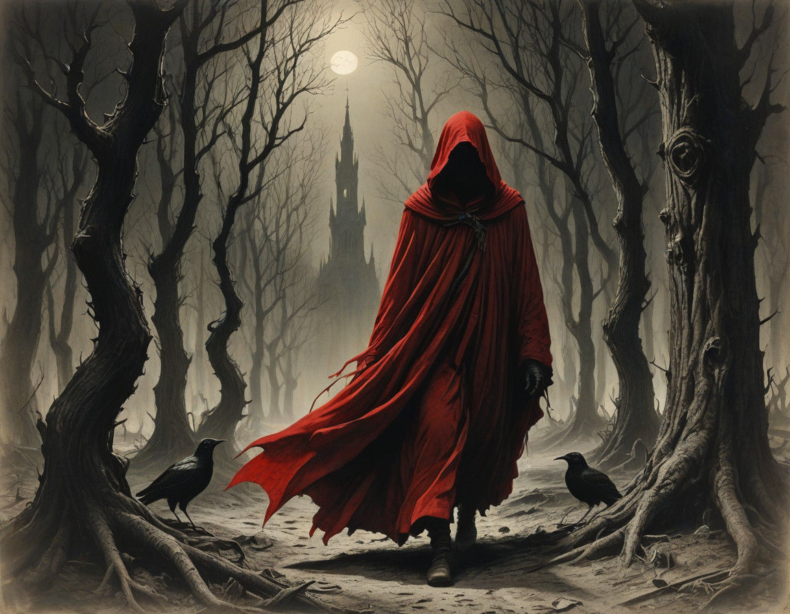 Mysterious Figure in a Gothic Forest