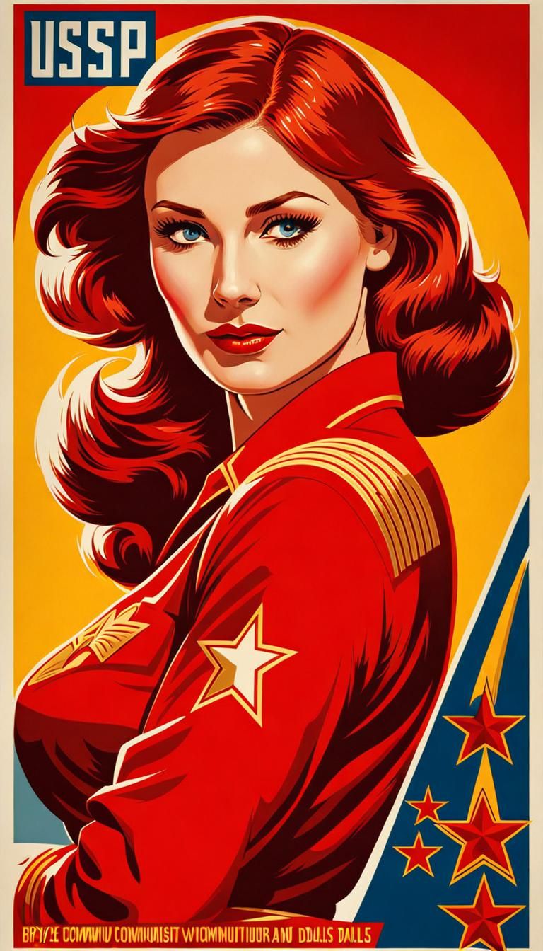 USSR propaganda poster featuring Bryce Dallas Howard