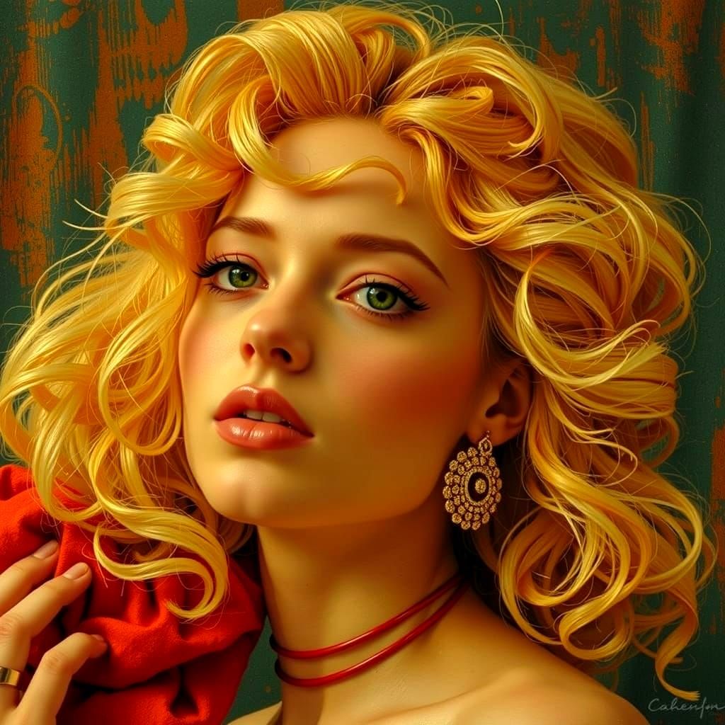 Abstract Swirls of Intense Red Hues