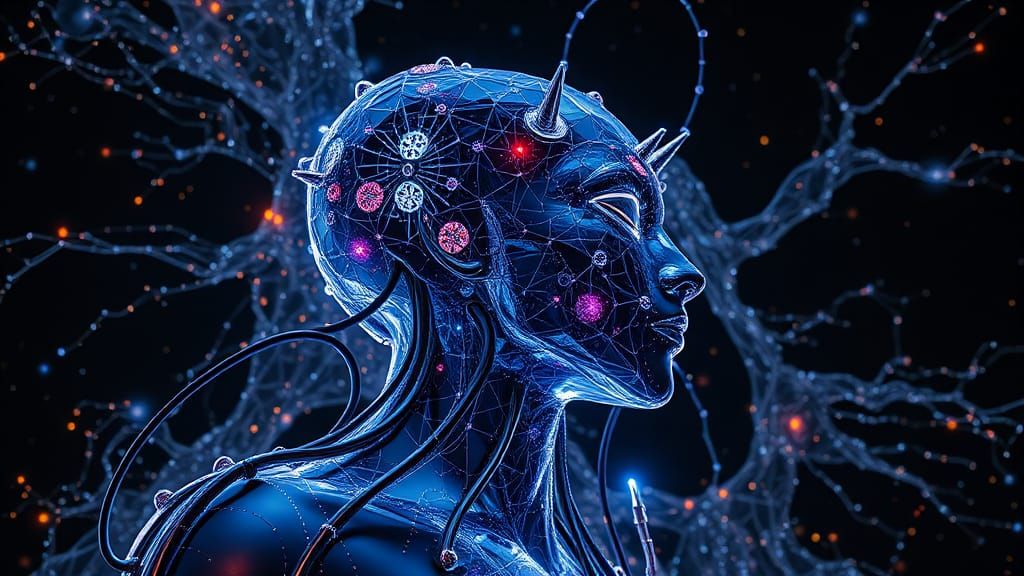 Anthropomorphic Chromecore Figure in Liquid Acrylic