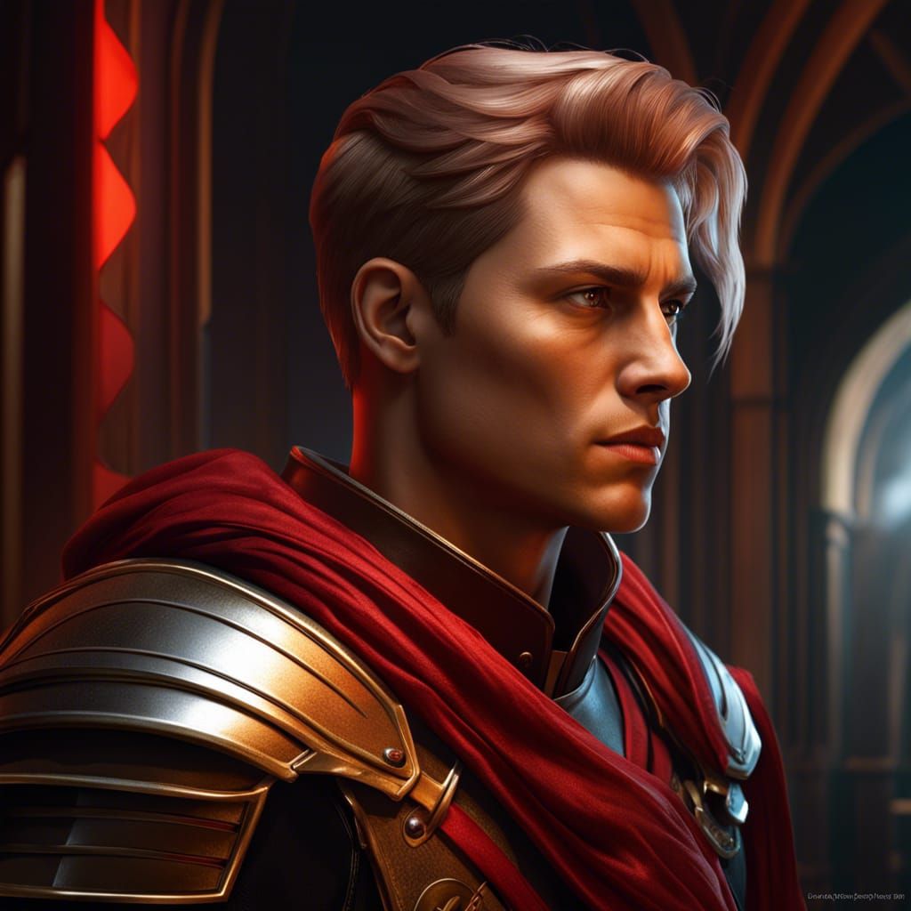 Medieval Naval Soldier Portrait in High Fantasy Style