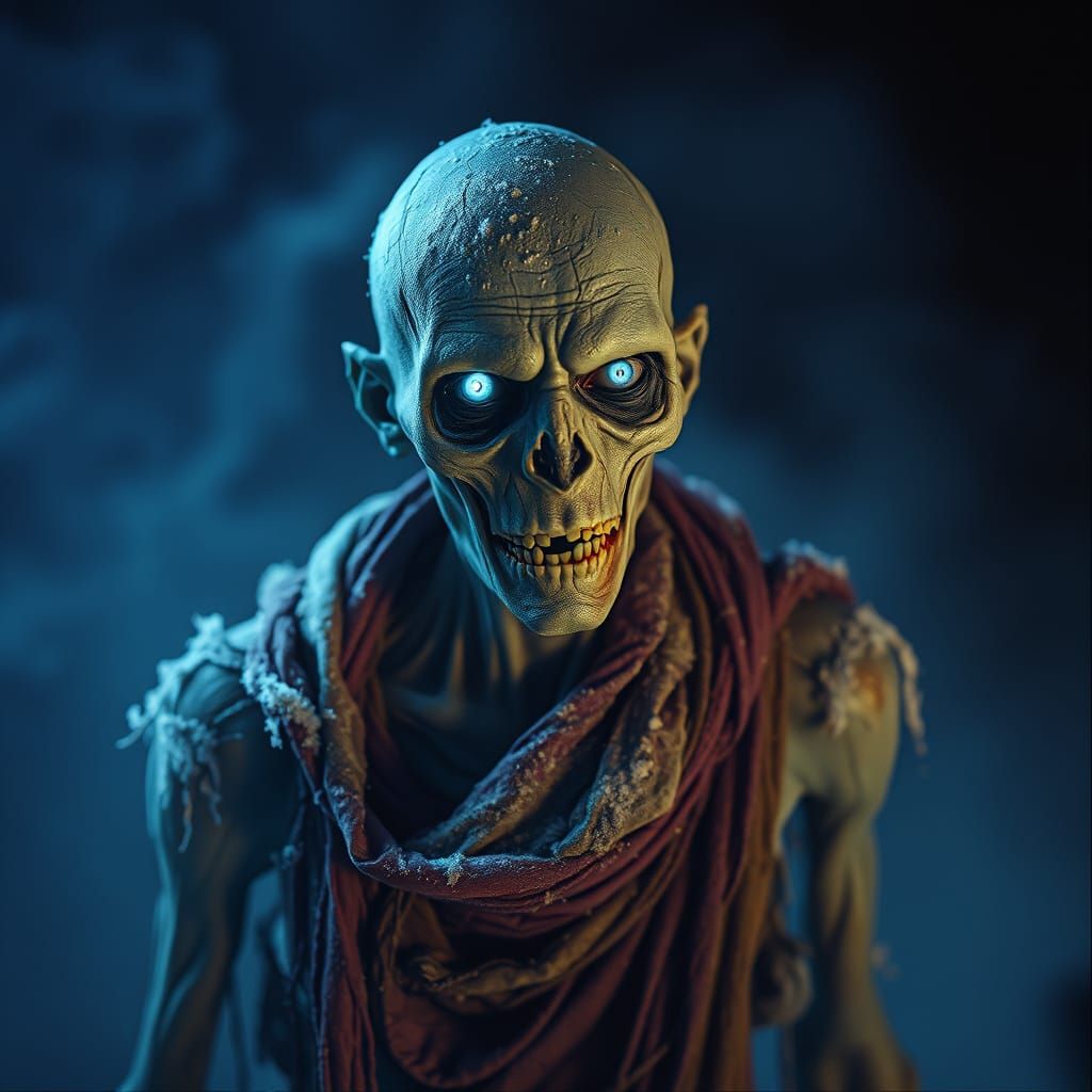 Frost-Encrusted Undead in a Dark Fantasy Landscape