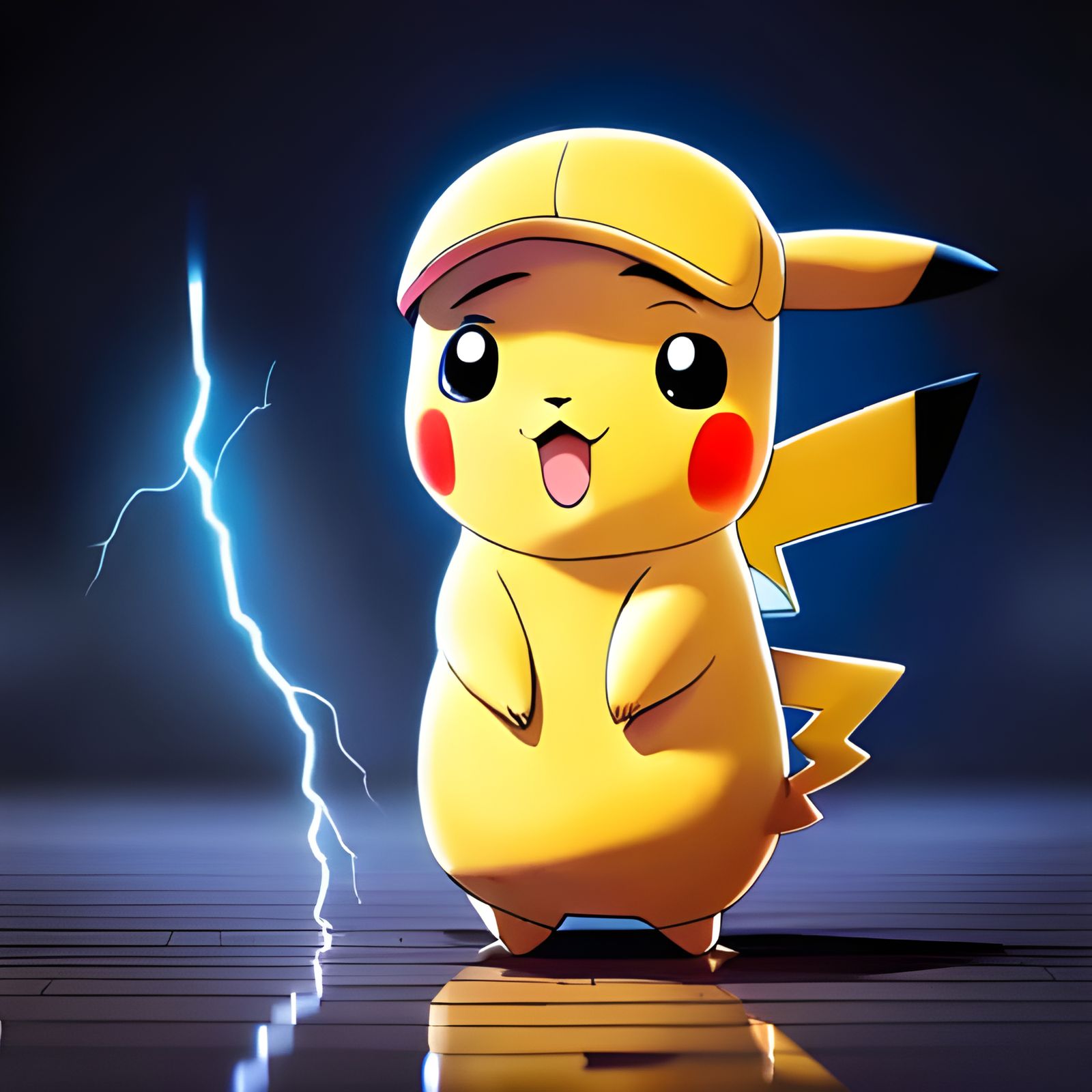 Adorable Thundercharged Pikachu in Manhwa Style