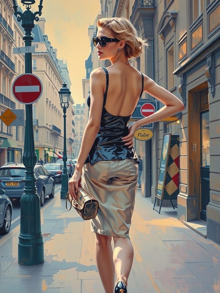 Parisian Figure Study in Encaustic Impressionist Style