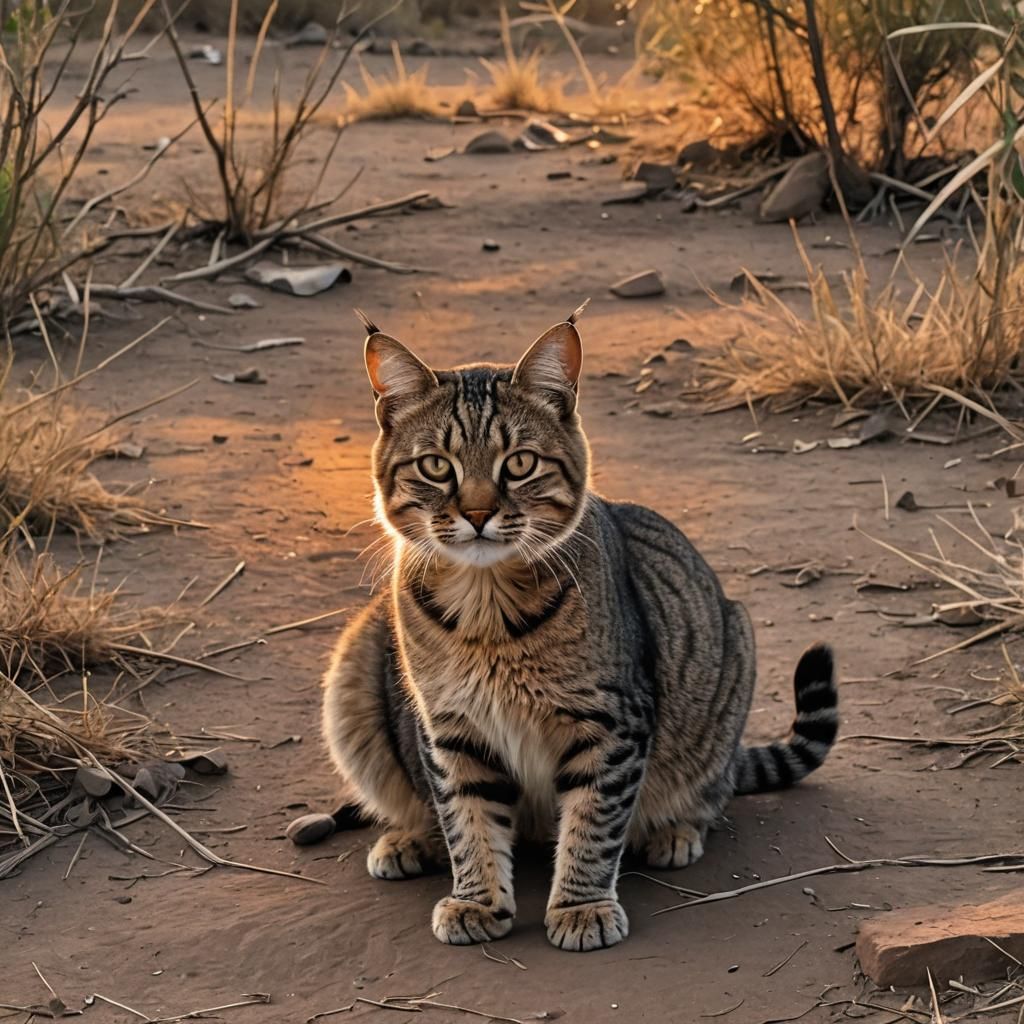Bobcat in Safari at Sunset