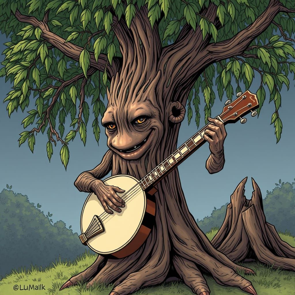 Willow Tree Plays Banjo: Comic Book Art