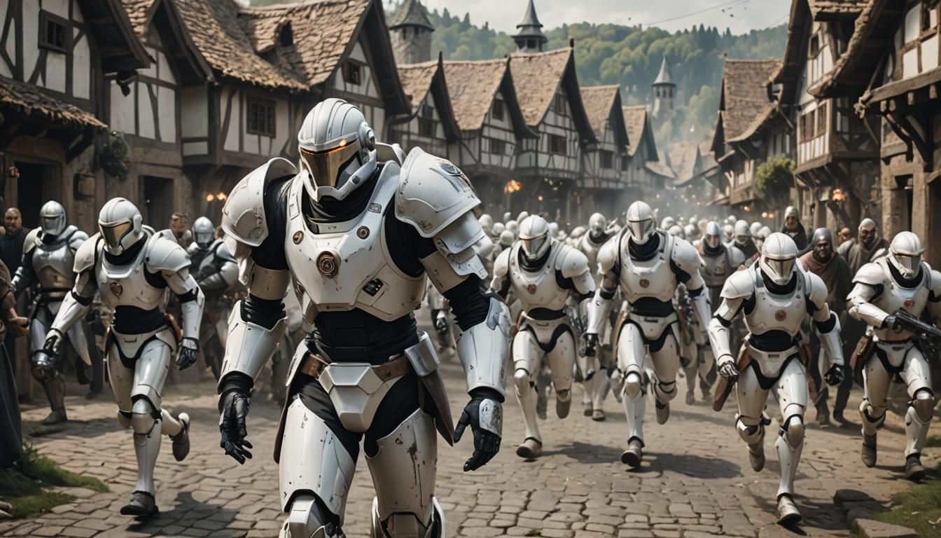 Androids Attack Medieval Village in Cinematic Hi-Res