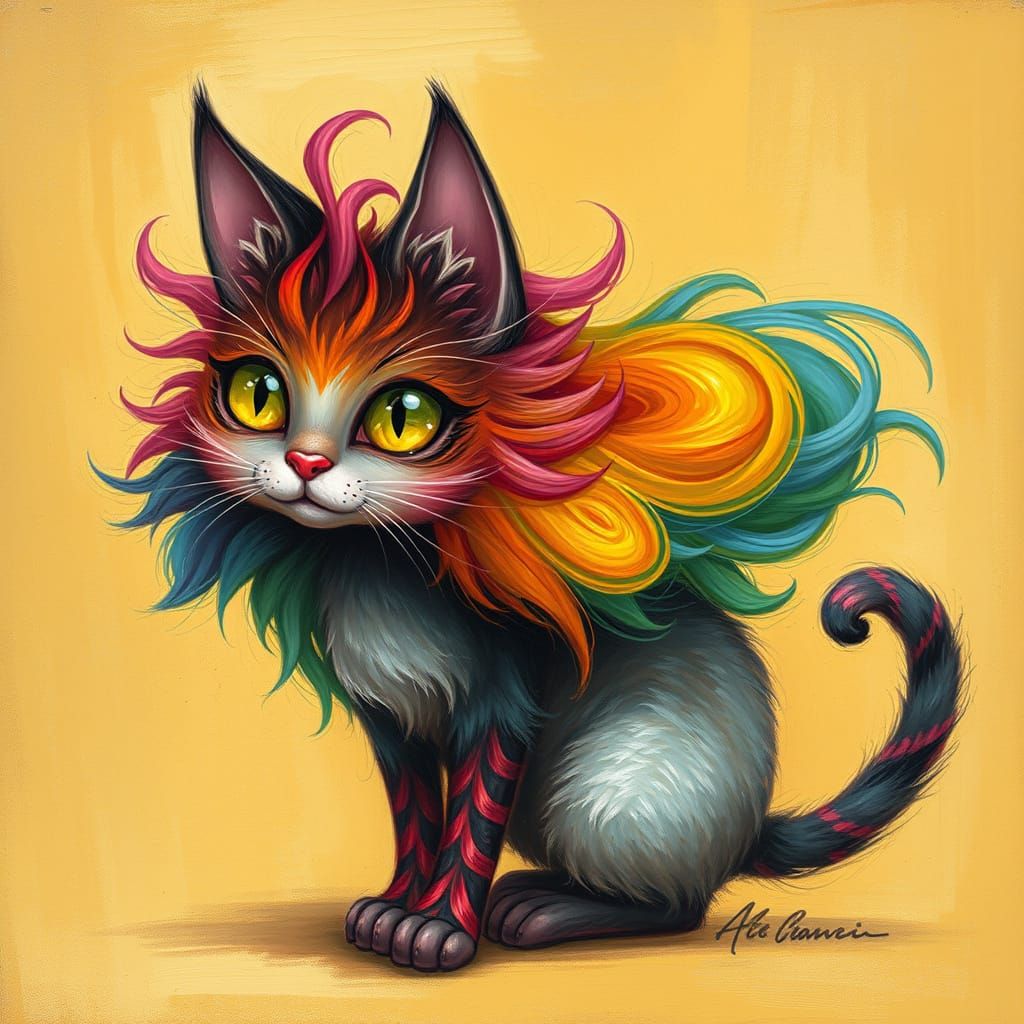 Whimsical Feline Dreamworld