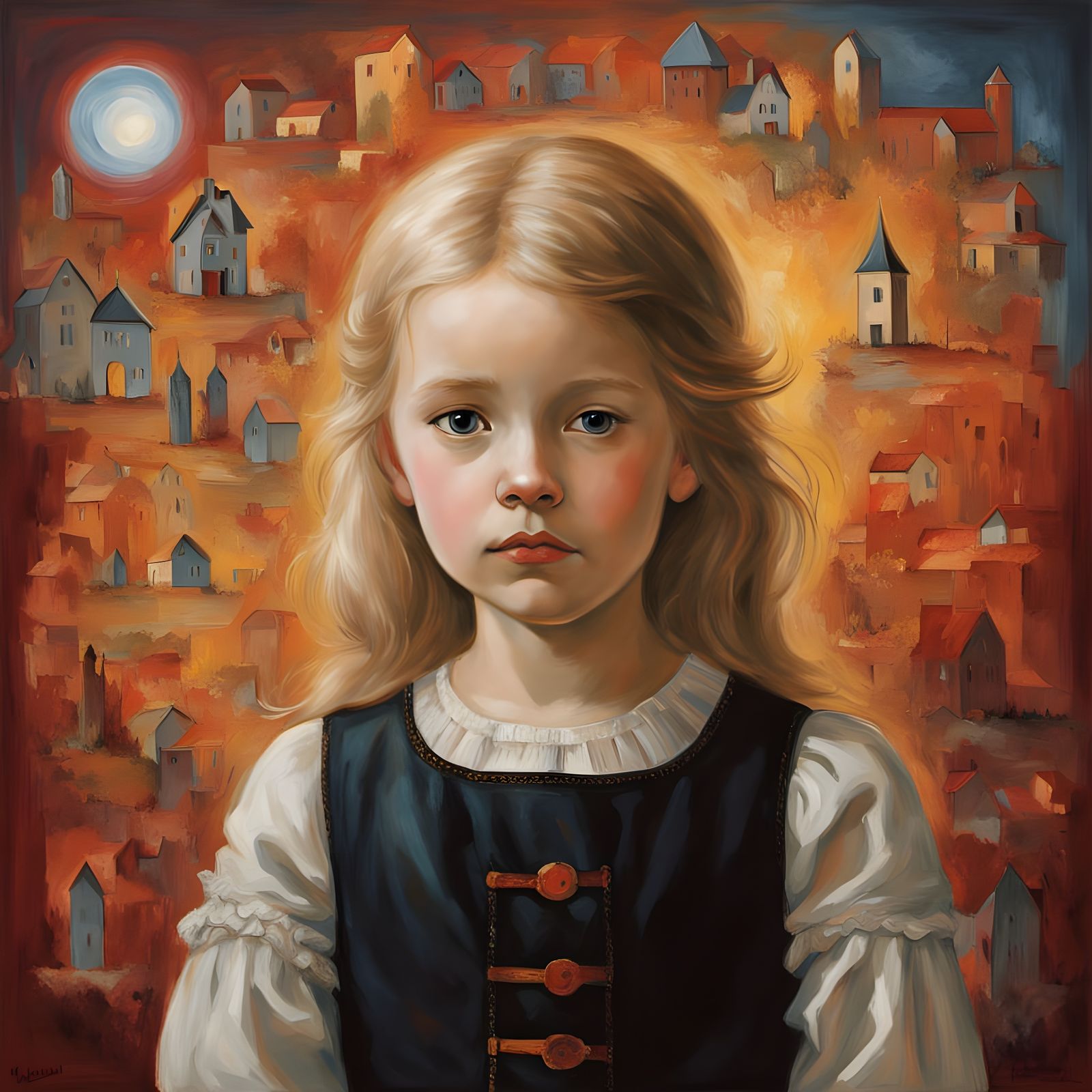 Girl in Art Studio Captured in Vibrant, Dynamic Artistic Sce...