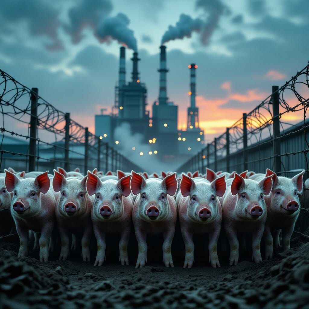 Pigs Plotting Escape From Factory Farm in Gritty Style