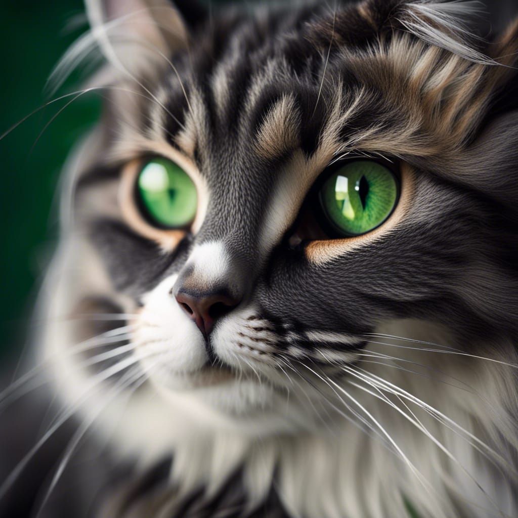 Grey Cat Portrait with Bokeh, Natural Lighting