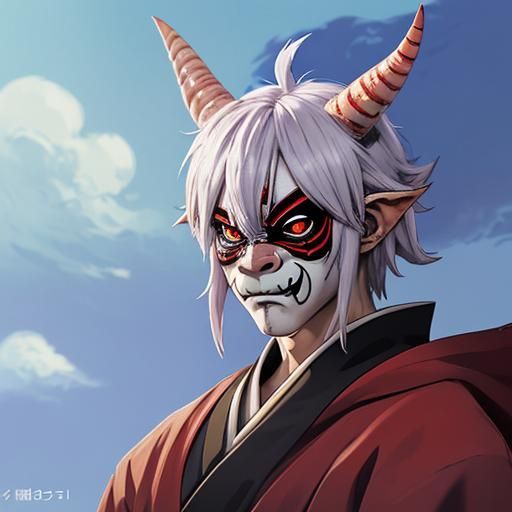Anime Style Oni Mask Key Visual