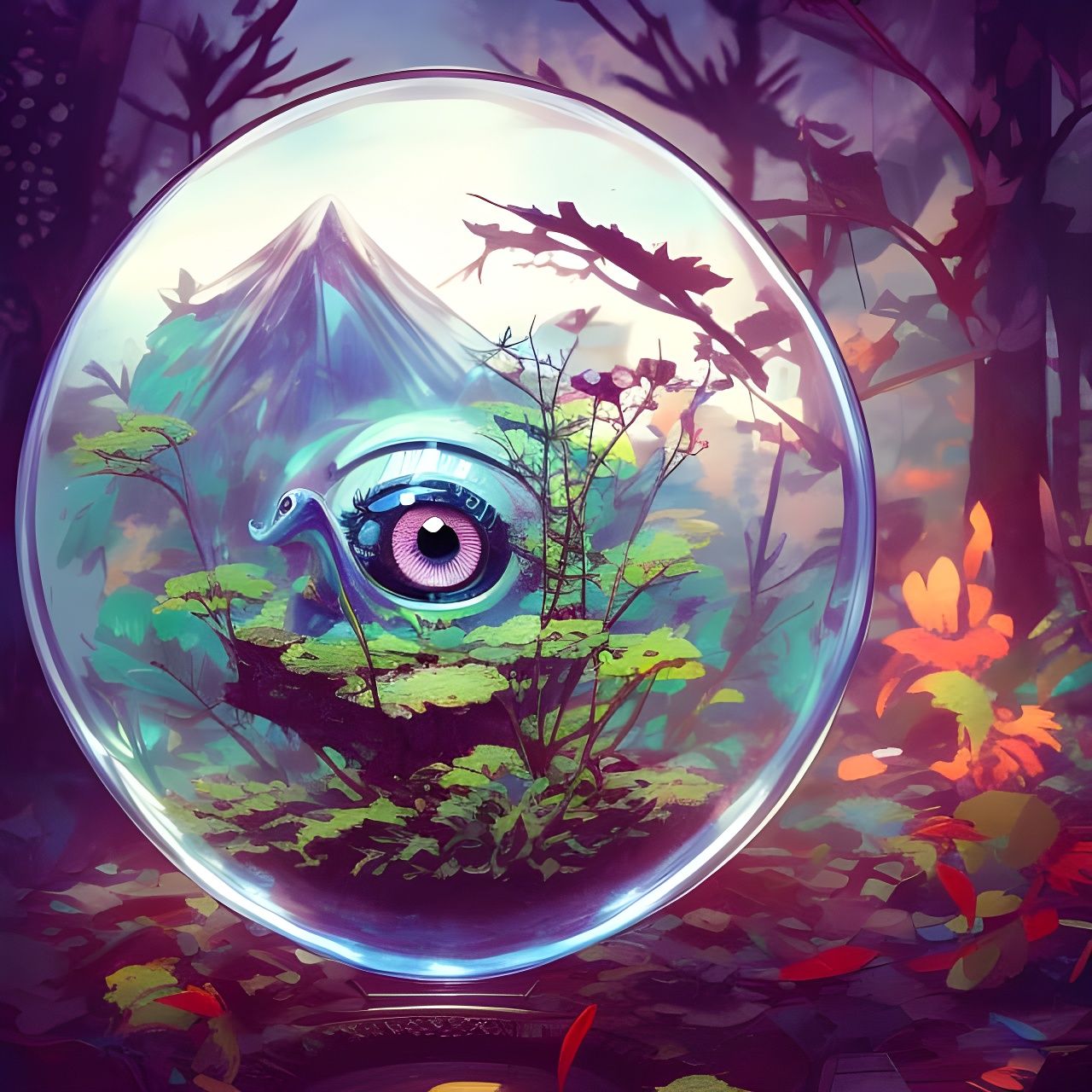 Terrarium of Eyes: Japanese Art Photo Illustration