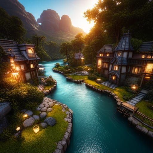 Fantastical Happy Scene in Detailed Matte Painting