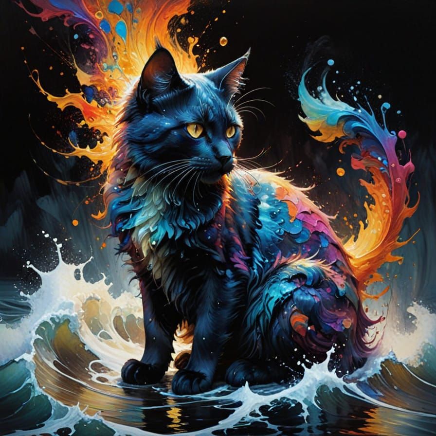 Dreamlike Water Cat Entity