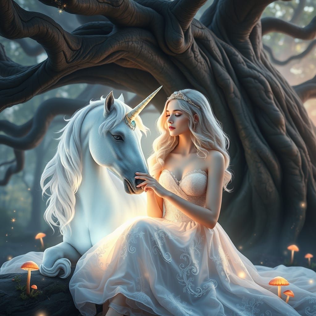 Ethereal Goddess of the Moonlit Forest