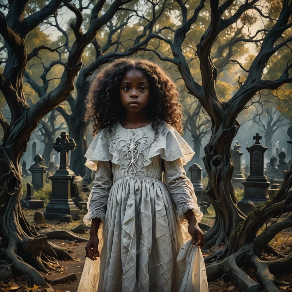 Ghostly Girl Portrait in Baroque Realism Style