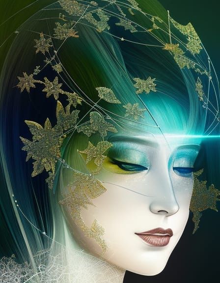 Creativity Portrait with Shiny Aura, Digital Painting