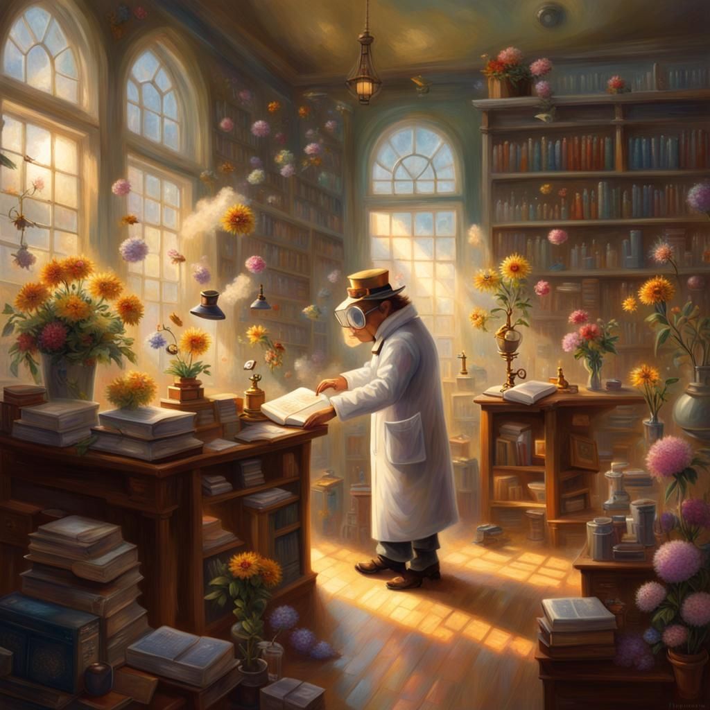 Honey Bee Scientist Lecturing Students, Ethereal Style