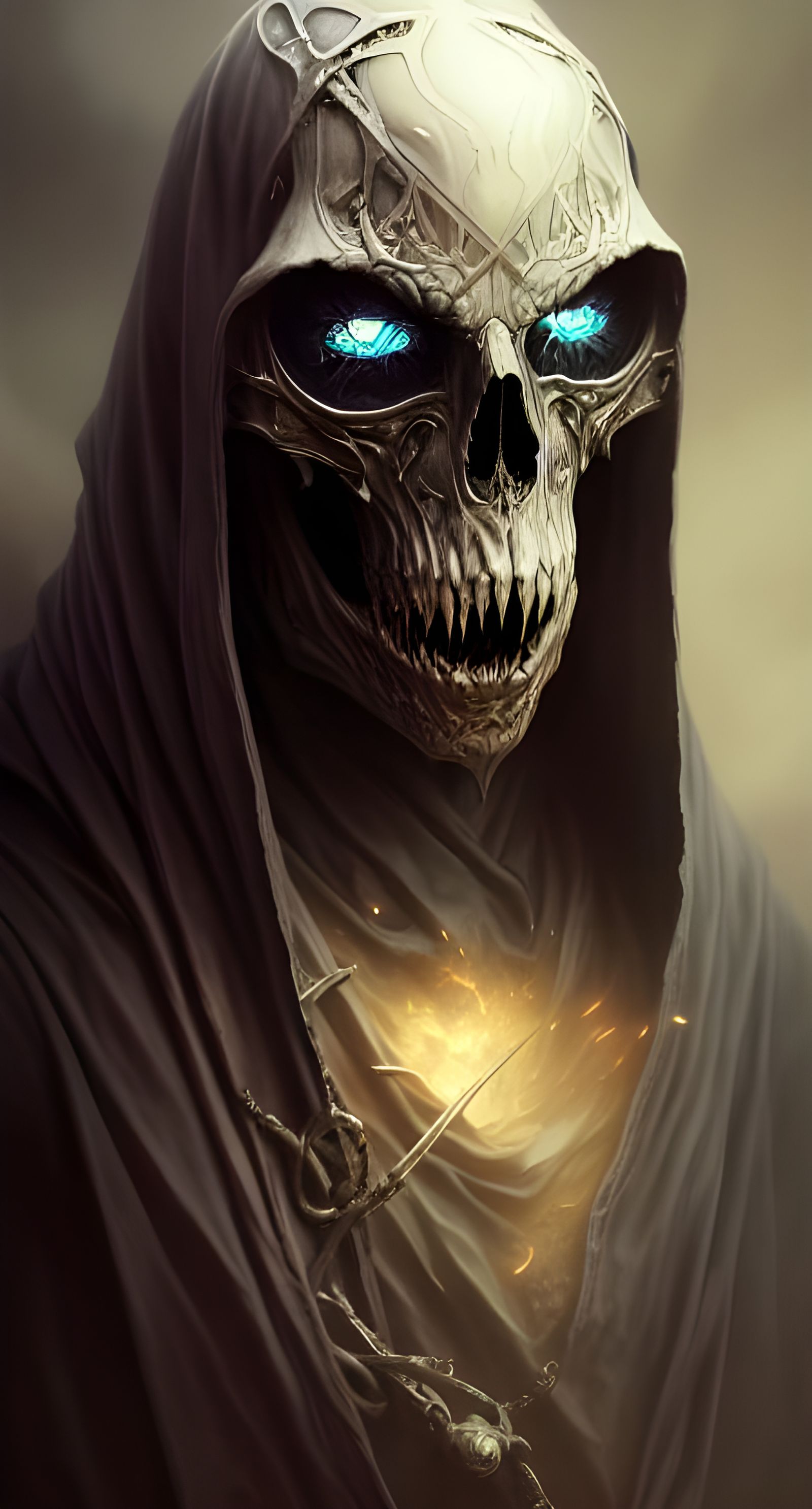 Hooded Skull Demon King Gothic Art