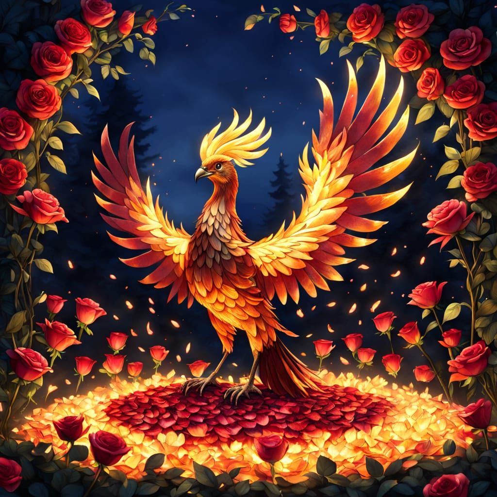 Phoenix of Petals and Light Rises at Dawn