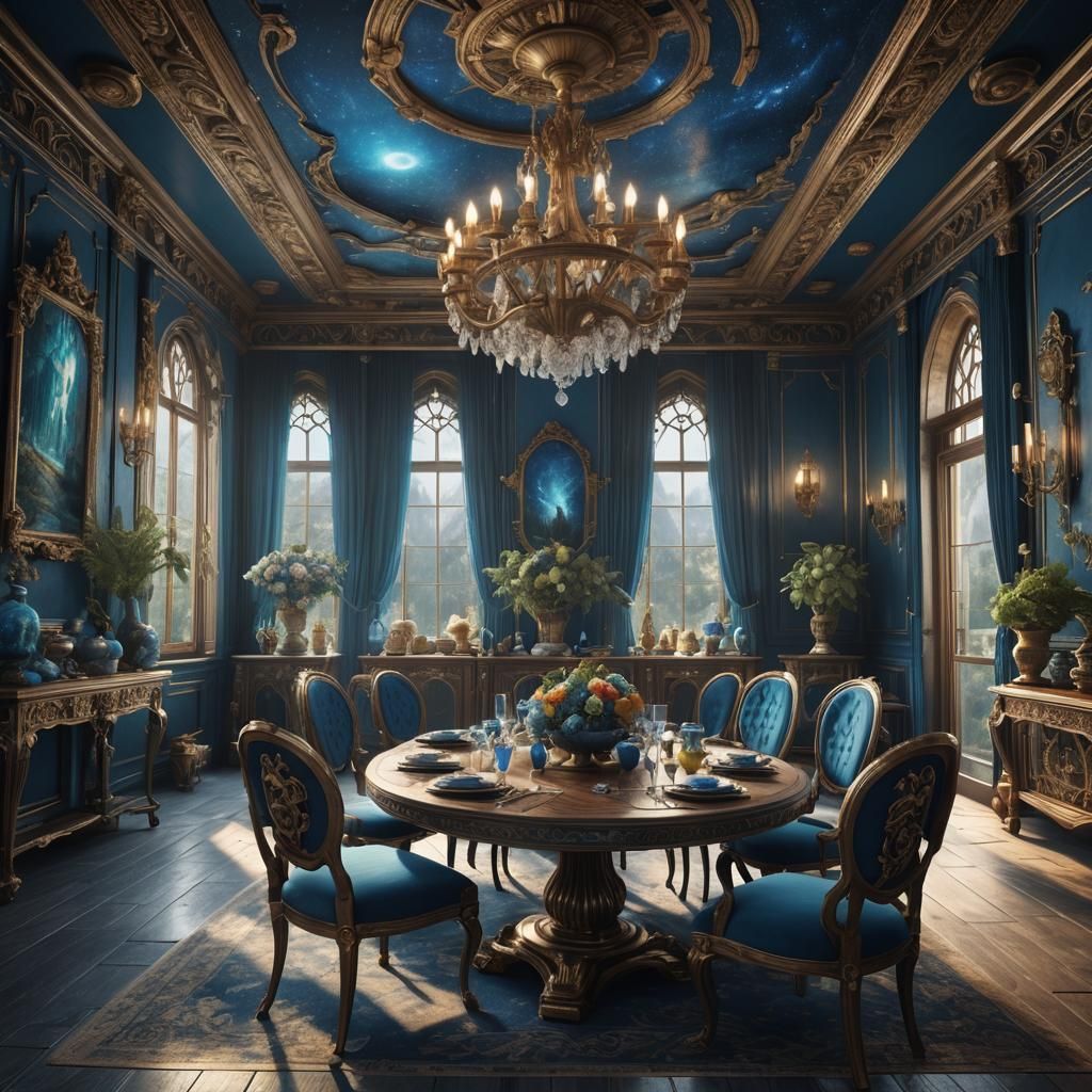Cyanite Dining Room Concept Art in Unreal Engine