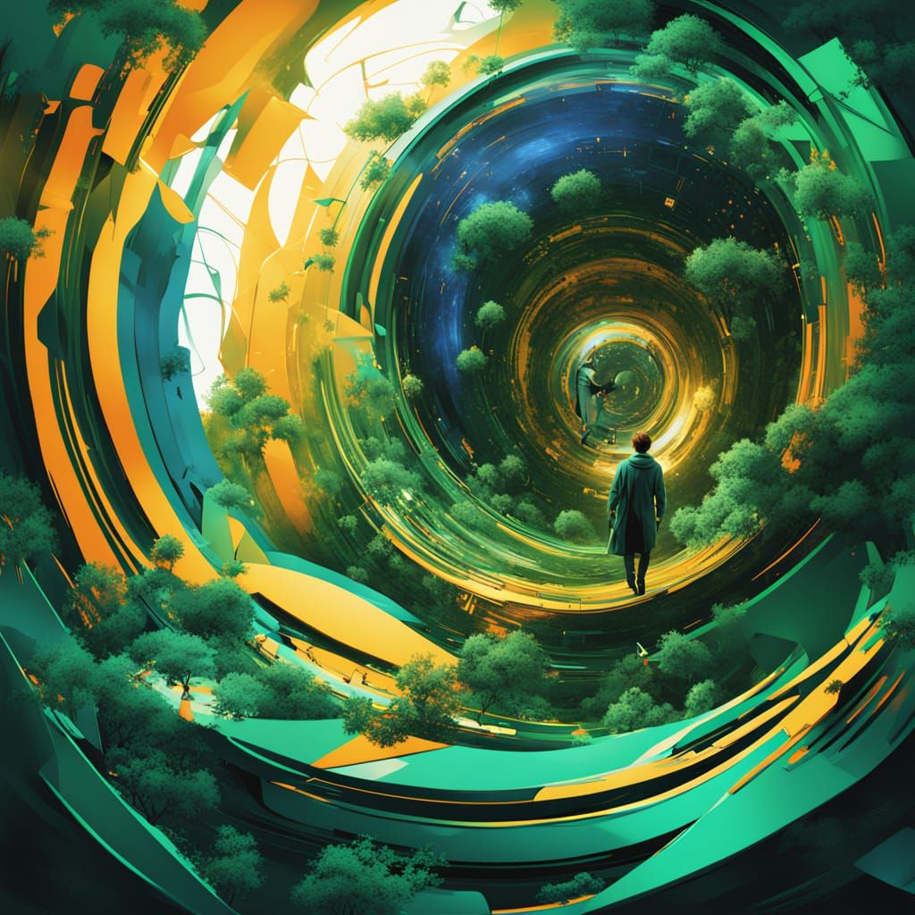 Hyperrealistic Time Travel Masterpiece in Abstract Expressio...