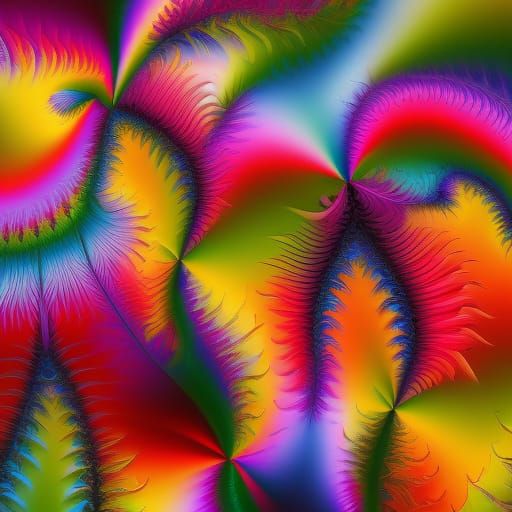 Rainbow Fractal Tree in Hyperrealistic Detail