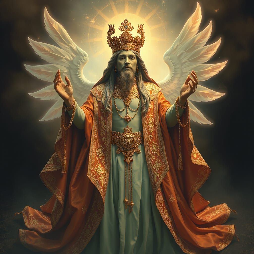 Divine Being in Alphonse Mucha Style