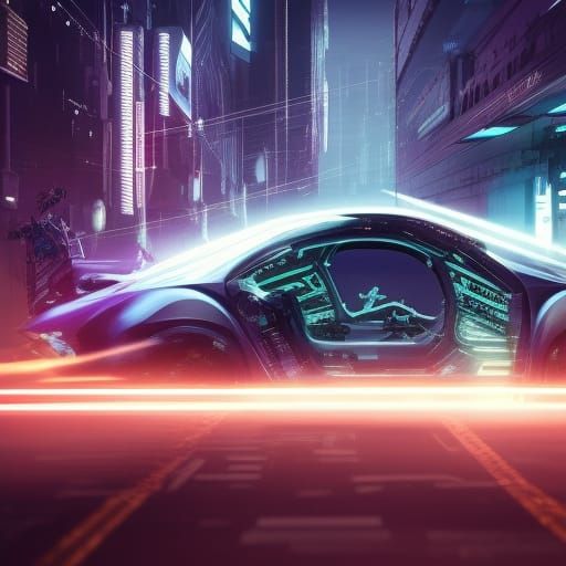 Cyberpunk Car in Detailed Digital Rendering
