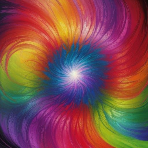 Vibrant Wonder Swirls with Hyperrealistic Flower