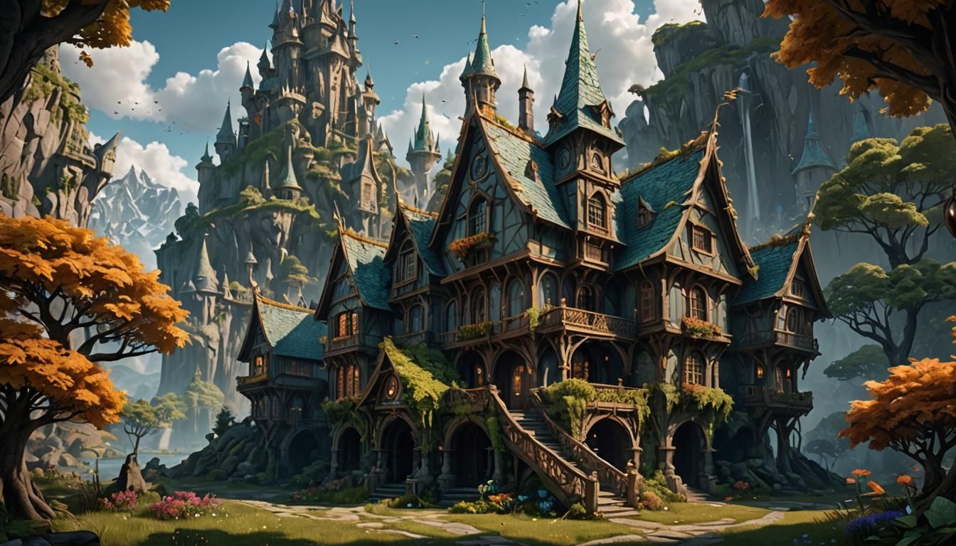 Elven Homes: Detailed Matte Painting in Unreal Engine