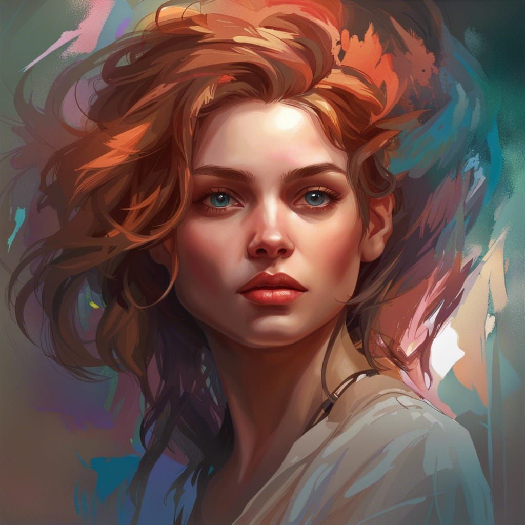 Envious Supermodel Portrait in Hyperdetailed Digital Art