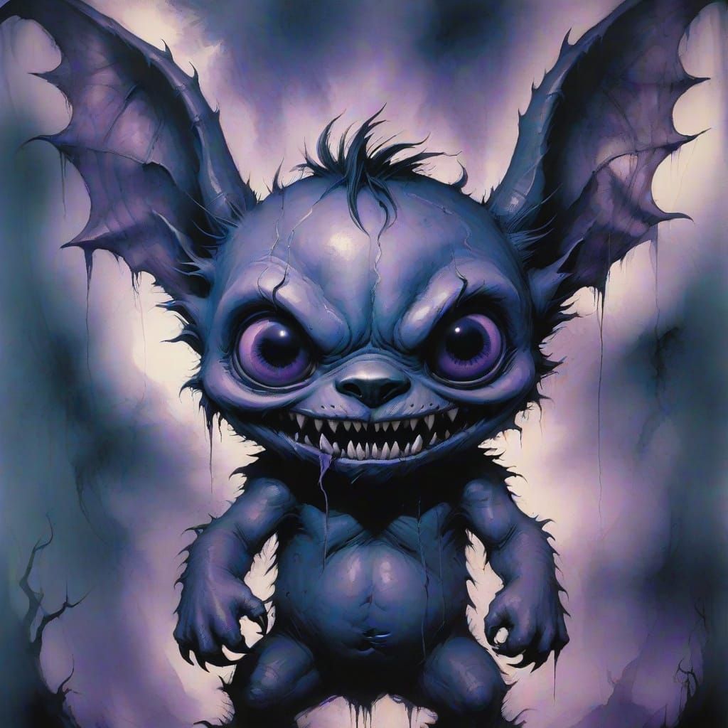 Stitch as a Terrifying Monster in Dark Fantasy Art