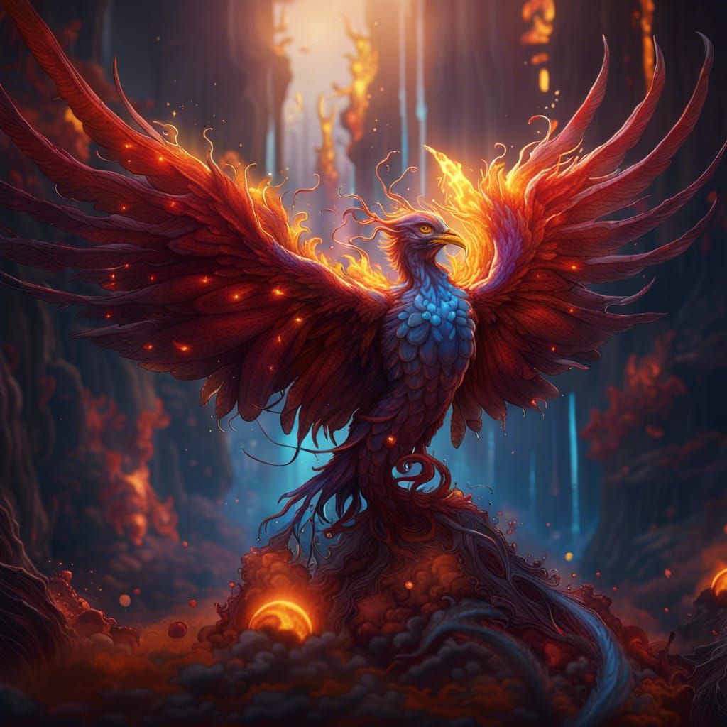 Phoenix Reborn: Neuronal Network Digital Art