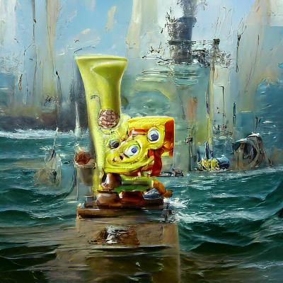 Spongebob Squarepants as Oil Painting by Gurney