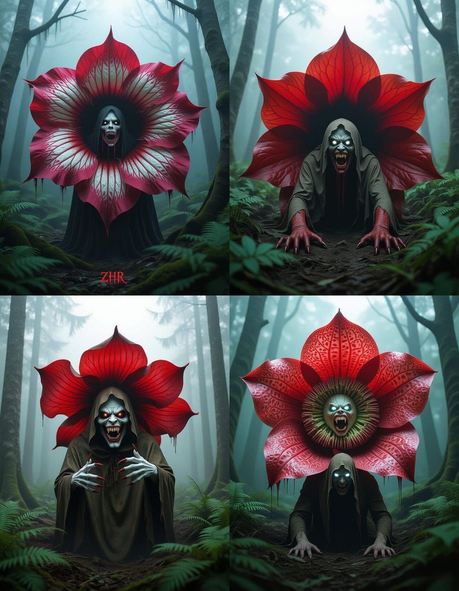 Haunted Forest: Ghostly Figure Emerges from Rafflesia