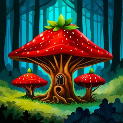 Strawberry Mushroom Treehouse in Enchanted Forest