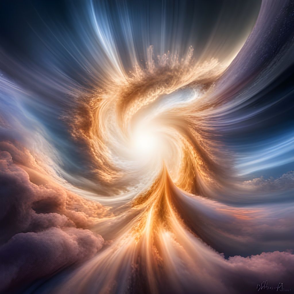 Fractal Galaxy Collision in Hyperrealistic Style