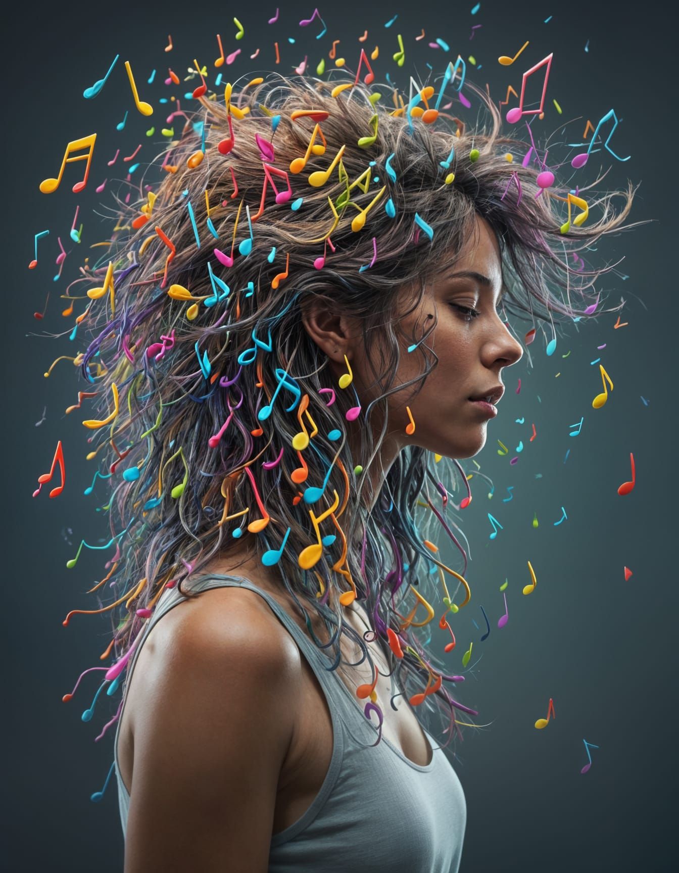 Surreal Musician Portrait in 3D Digital Art