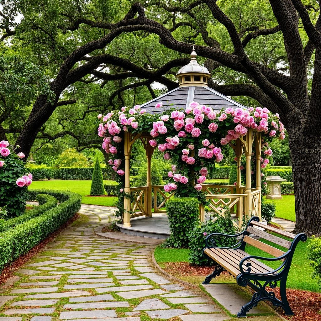 Romantic Garden Oasis in Whimsical Style