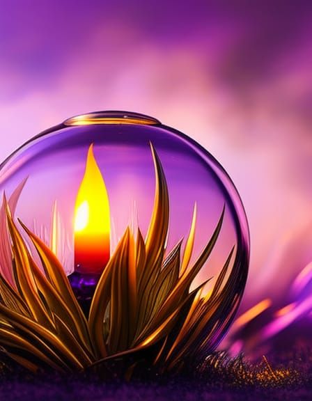 Ethereal Crystal Ball in Rococo Art Nouveau Style