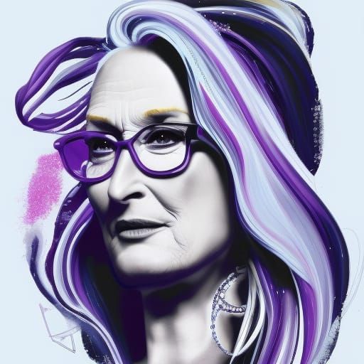 Meryl Streep Portrait in Art Nouveau Style