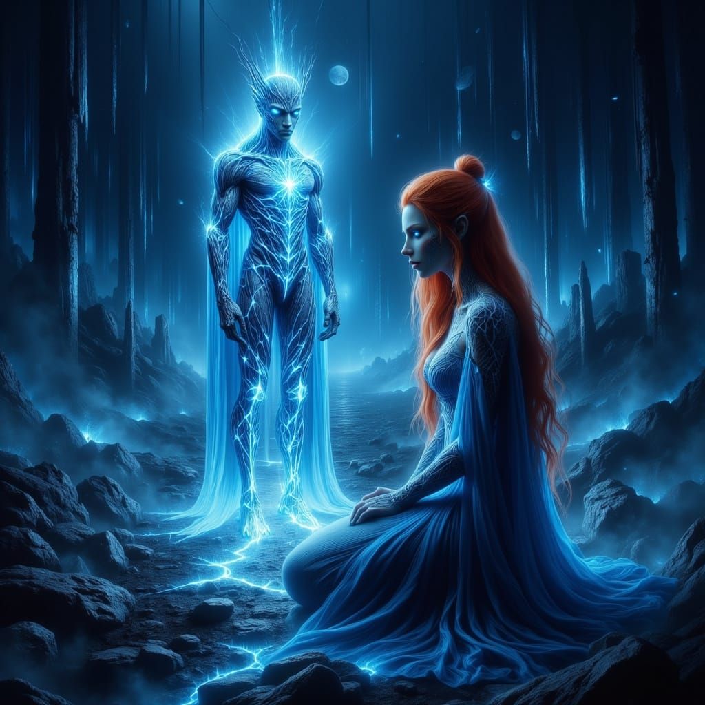 Elf Woman Guides Warrior Spirit to Afterlife