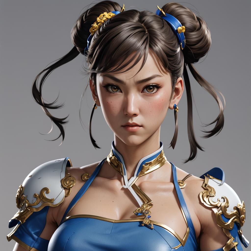 Chun Li: 3D Anime Art Inspired by WLOP