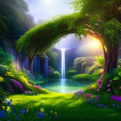 Mystical Secret Garden in Sparkling 8K Resolution