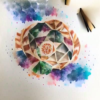 Geometric Mandala in Watercolor Style