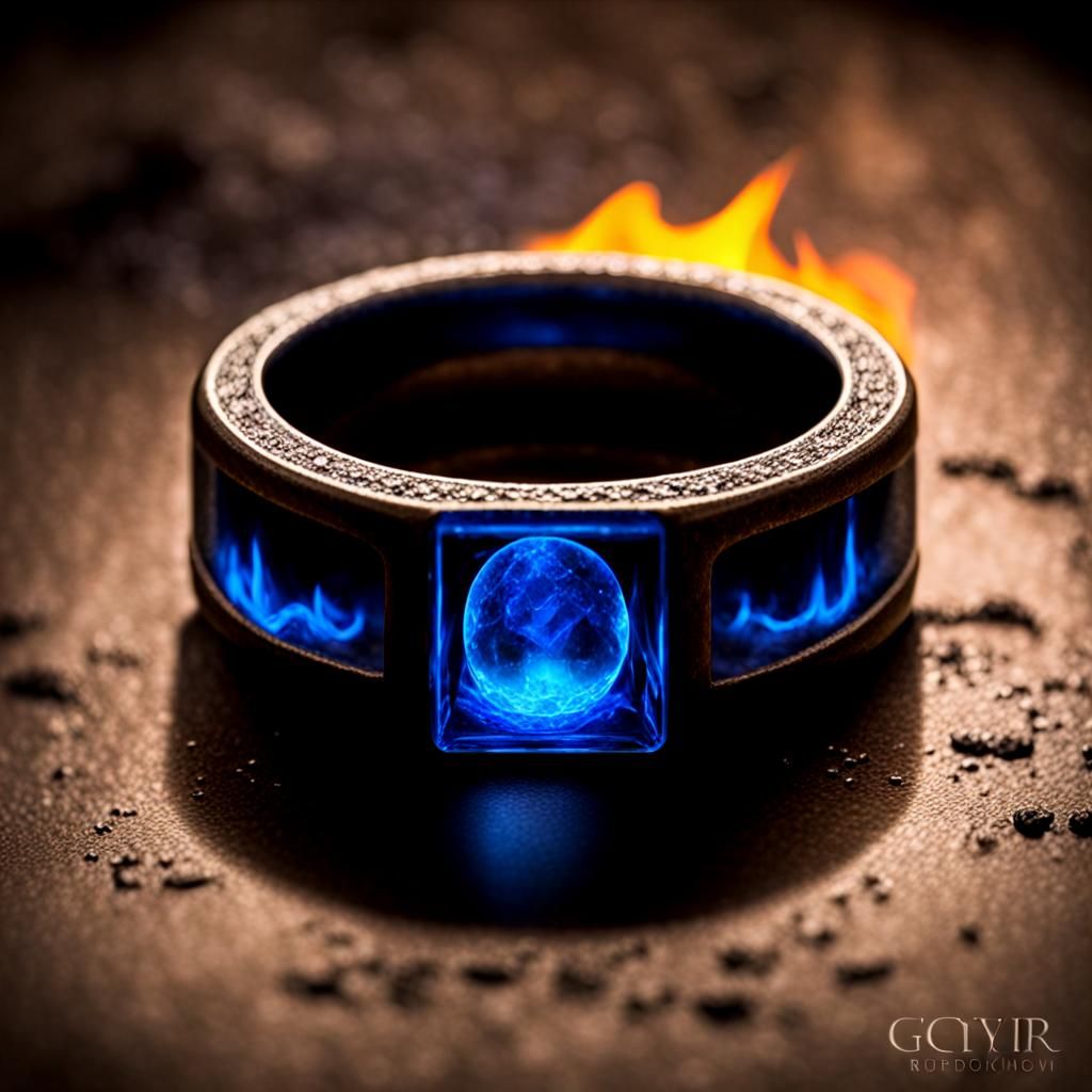 Radioactive Plutonium Ring in Fire, Horror Illustration