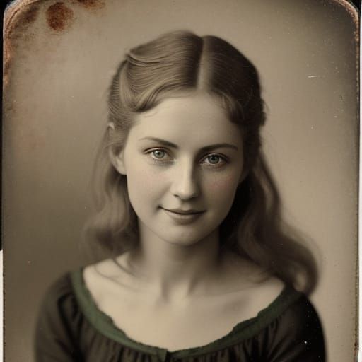 Elegant Woman in Antique Daguerreotype Style