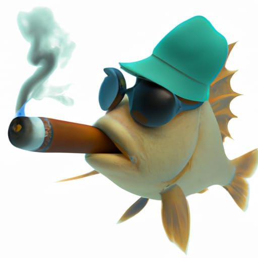 Fish Smoking Cigar in 3D Render